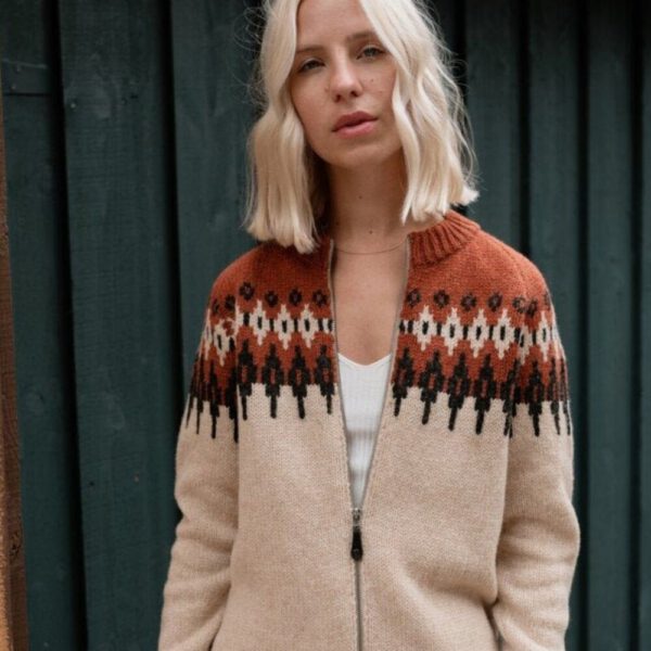 Warm Merino Wool Jumper, Knitted Womens Woolen Sweater, Scandi Style Zipped Cosy Jumper FABI