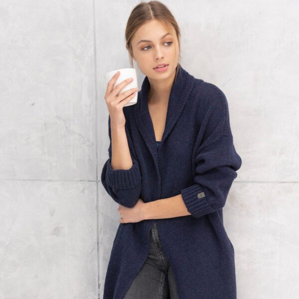 Oversized Gray Knit Coat Minimalist Merino Cardigan, Knitted Oversized Sweater, Cashmere Wool Coat, Woolen Classic Cardigan RICO