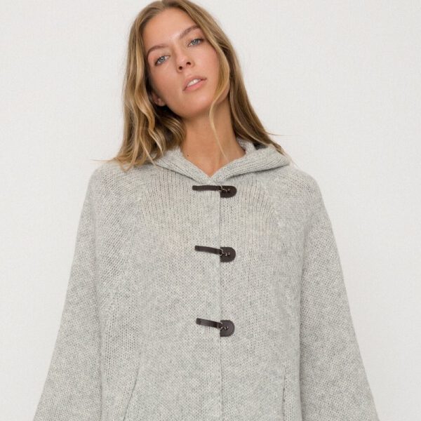 Loose Fit Merino Poncho, Bright Shades Women's Poncho With Hood and Comfortable Pockets DROP