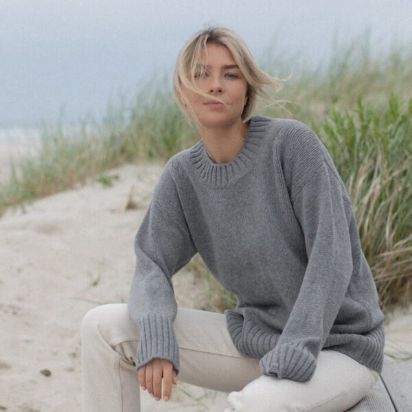 Merino wool minimalistic jumper, Supreme cashmere woolen sweater, Women all season sweater