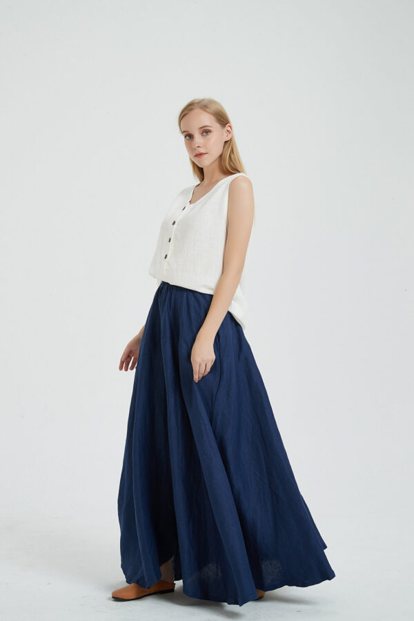 Elegant Plus Size Linen Maxi Dress Summer R12