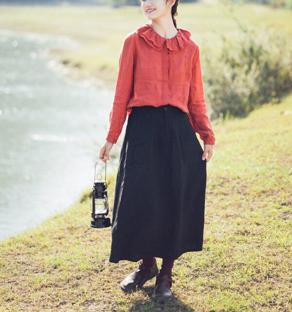 Boho Chic Linen Dress Comfortable Plus Size Fit