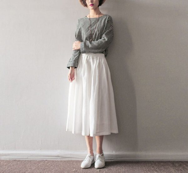 Plus Size Linen Midi Dress Comfortable Casual Fit N38