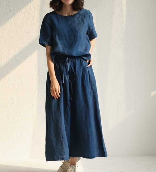 Maxi Length Plus Size Fit Pure Linen For Women Linen