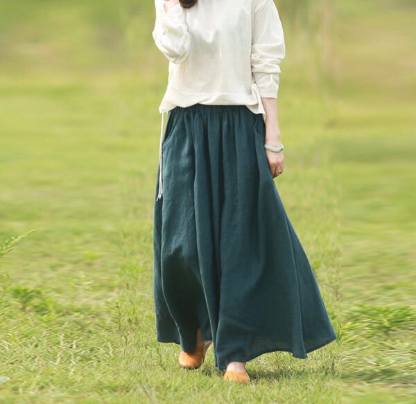 Casual Plus Size Linen Maxi Dress Lightweight Summer R12