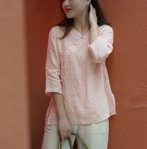 Linen Top Shirt Style New Arrival F340