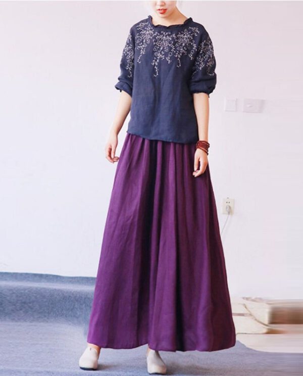 Plus Size Linen Maxi Dress Casual Boho Summer Look