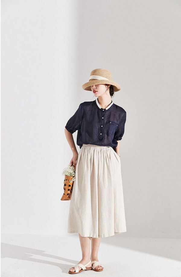 Plus Size Linen Dress Relaxed Casual Summer Style A117