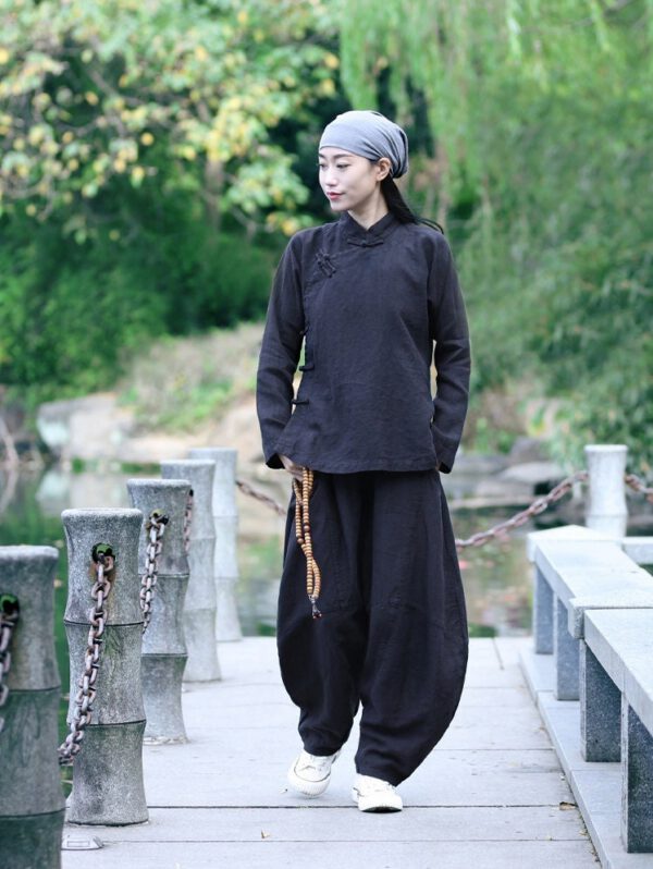 Linen Top Long Sleeve Boho Chic Casual Fit F35