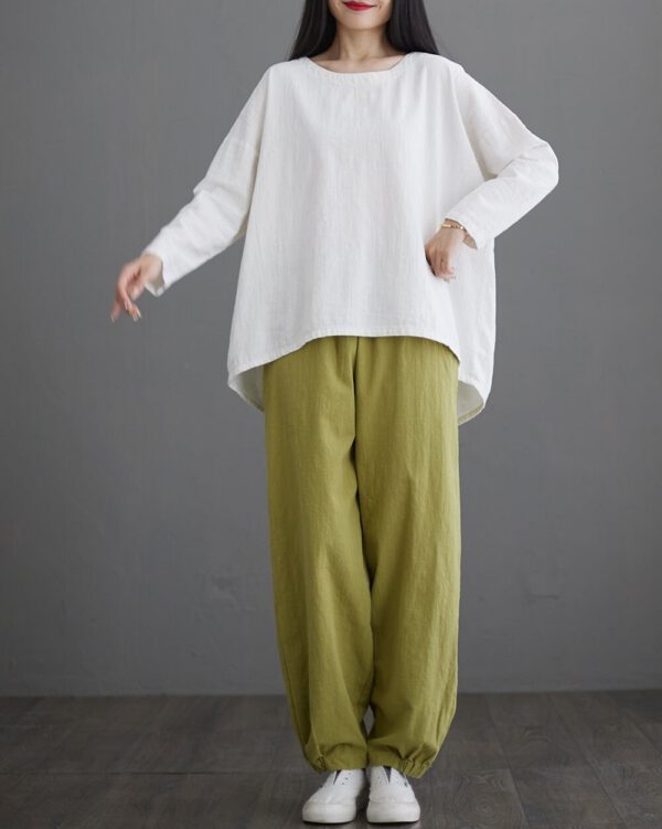 Linen Top Shirt Style Extended Fit N342