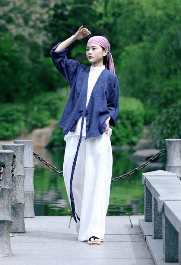 Linen Top Shirt Style Wrap Full Fit F471