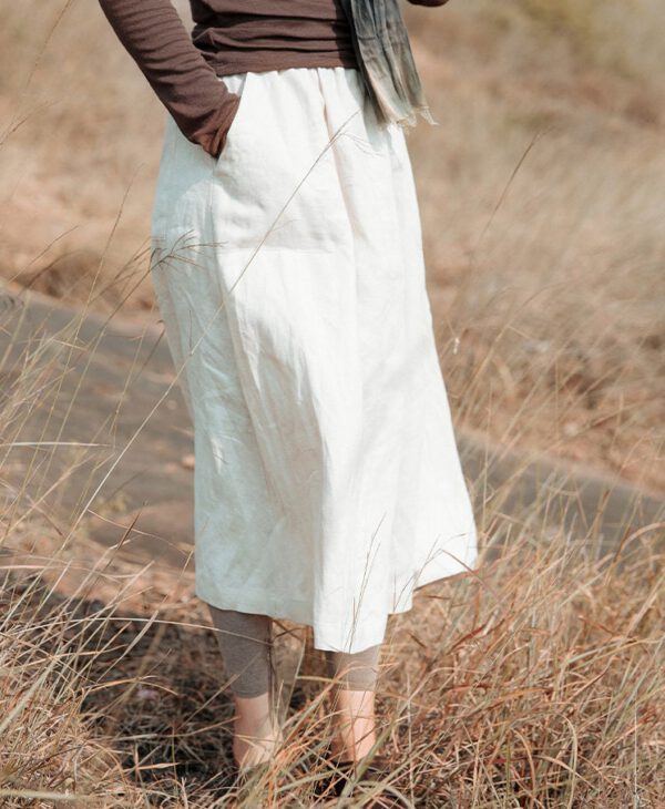 Plus Size Linen Midi Dress Relaxed Casual Summer Style